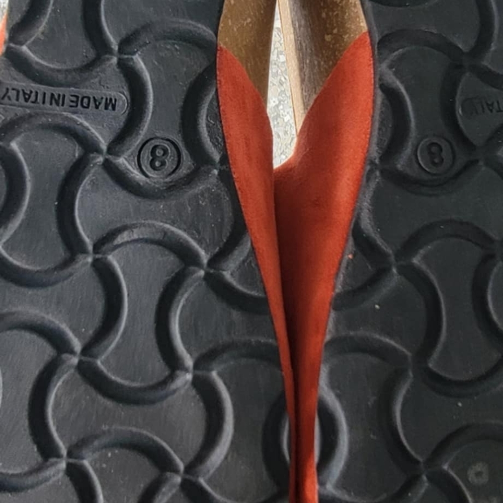 Women's Orange Slide Sandals Made In Italy - Picture 5 of 8